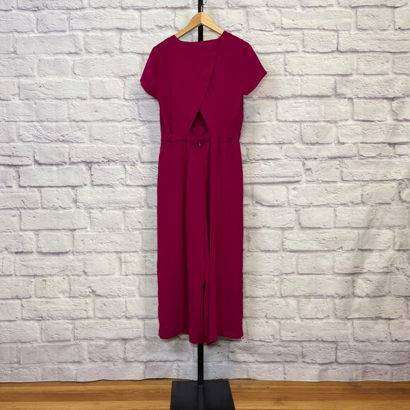 J Crew Raspberry Red Wide Leg Jumpsuit - Picture 2 of 5